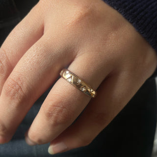 Aztec Diamond Band Ring