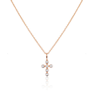 Cross Bezel Pendant Necklace