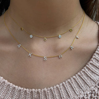 Spaced Diamond Letter Necklace