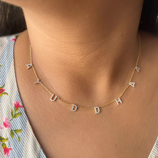 Spaced Diamond Letter Necklace