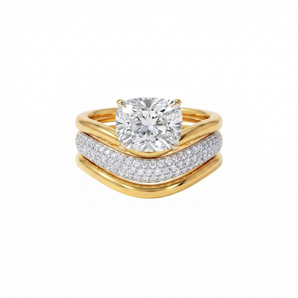 Cushion Wave Ring Stack