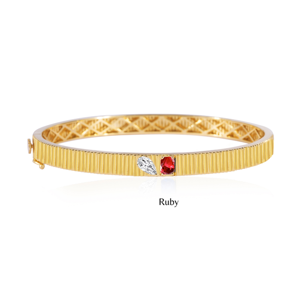 Fluted Toi Et Moi Cuff Bracelet