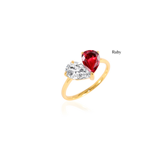 Gemstone Heart Toi Et Moi Ring