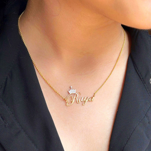 Name Necklace with Crown