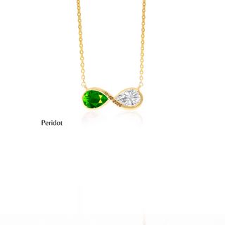 Infinity Toi Et Moi Mangalsutra - 14K / 14 / Green Peridot