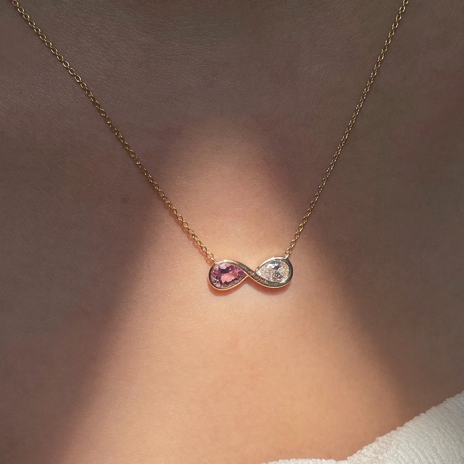 Infinity Toi Et Moi Necklace - 14 / Diamond / 14K