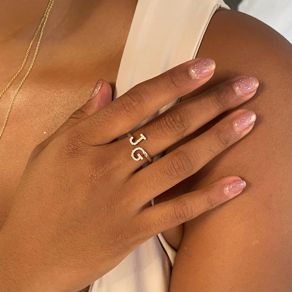 Letter Diamond Ring – DiAi Designs