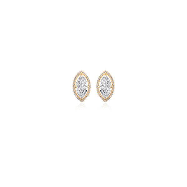 Marquise Halo Diamond Studs