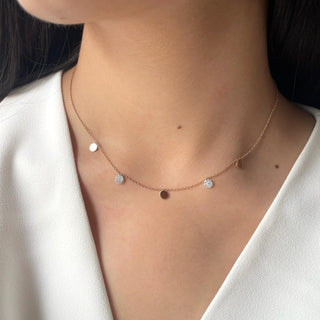 Mini Gold Disc Dangler Necklace