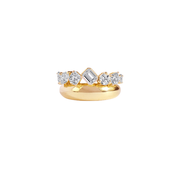 Multifaceted Bubble Band Ring