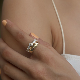 Multifaceted Bubble Band Ring