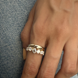 Multifaceted Bubble Band Ring