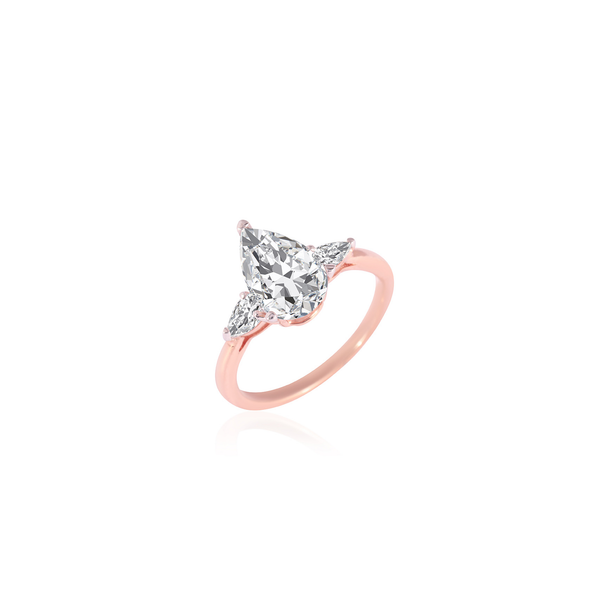 Three Stone Pear Ring