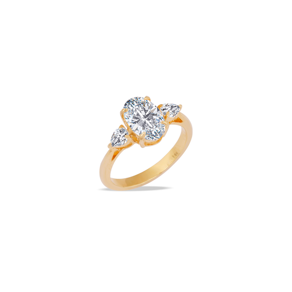 0.50ct Oval Three Stone Solitaire Ring