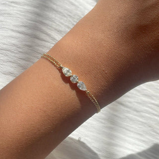 Pear Three Stone 1ct Bracelet