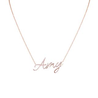 Personalised Diamond Script Name Necklace