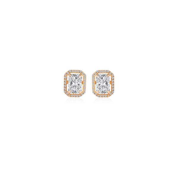 Radiant Halo Diamond Studs