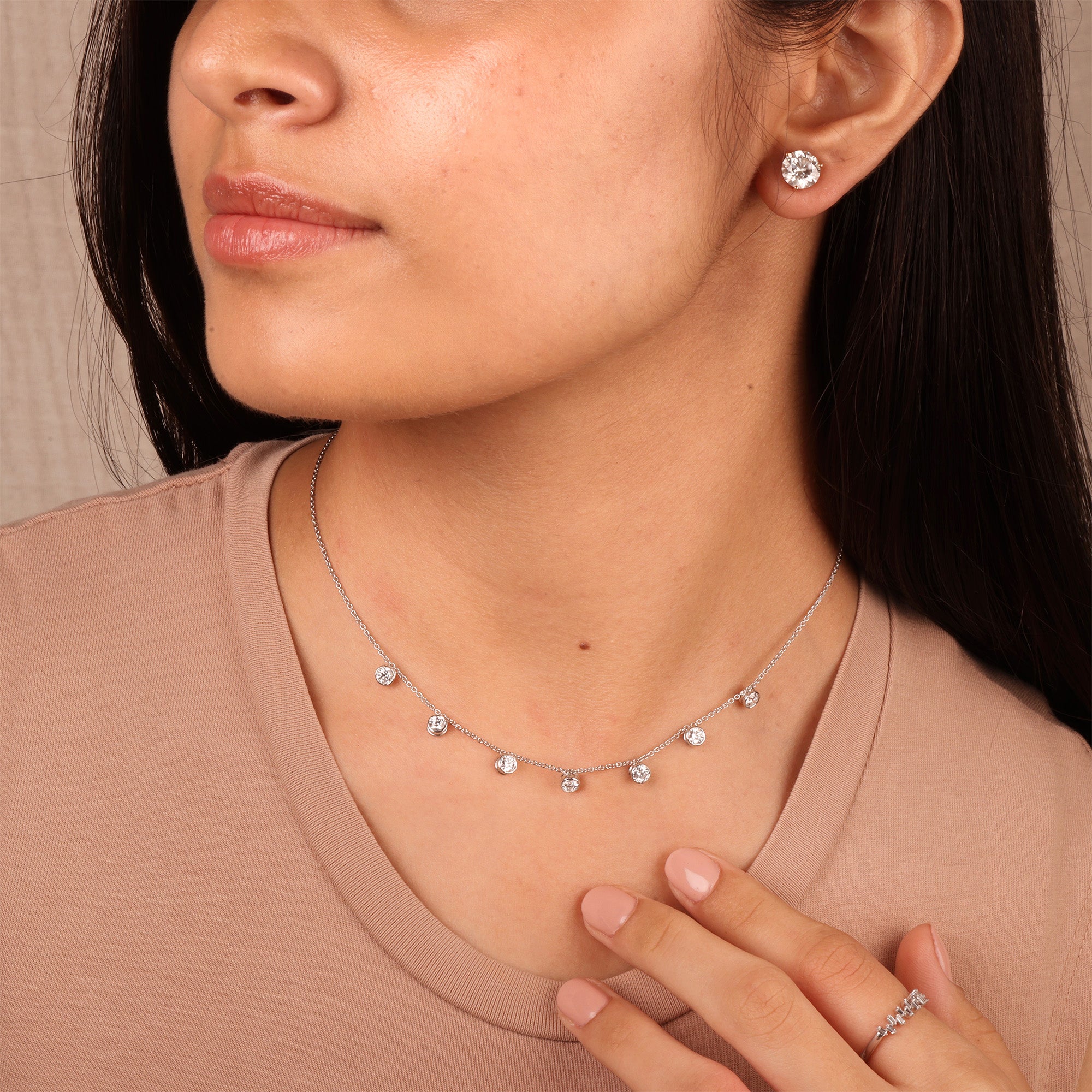 Round 1ct Charm Necklace