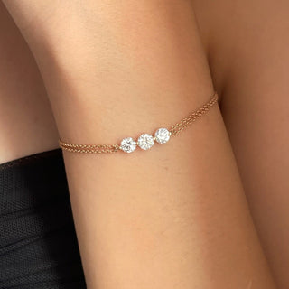 Round Three Stone 1ct Bracelet