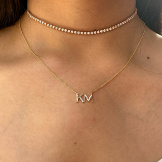 Initial Necklace With 2 Letters