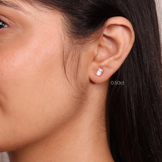 Lab Grown Diamond Emerald Prong Diamond Studs