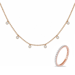 Lab Grown Diamond 14K Diamond Eternity Band & 14K Snowball Necklace