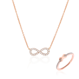 Lab Grown Diamond 14K Infinity Band Ring & 14K Infinity Necklace