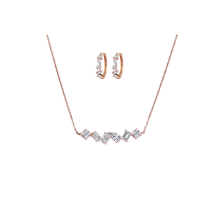 Lab Grown Diamond Multishape Pendant Necklace & Hoops Set