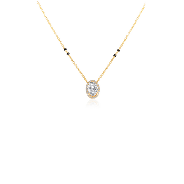 Oval Halo Mangalsutra