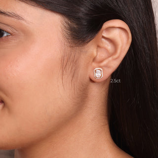 Radiant Halo Diamond Studs