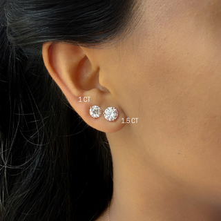 Round Prong Diamond Studs