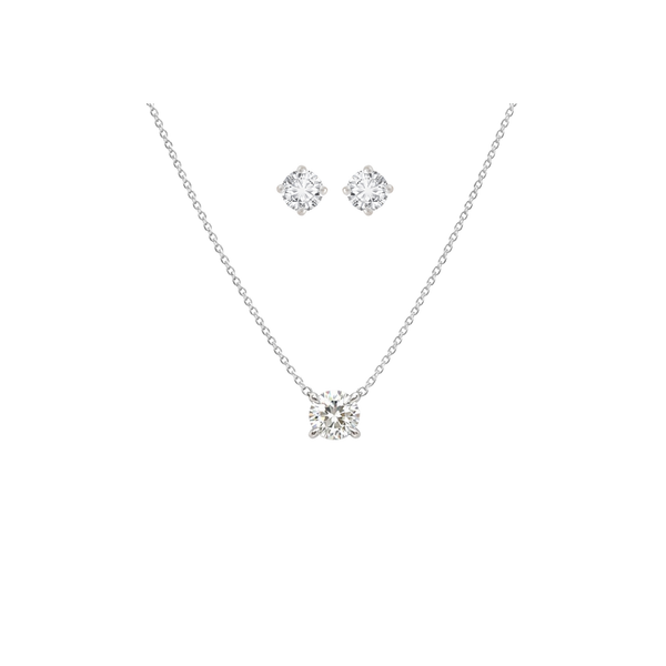 0.50ct Prong Necklace &  Studs Set