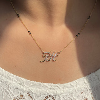 Initial 2 Cursive Letters Mangalsutra