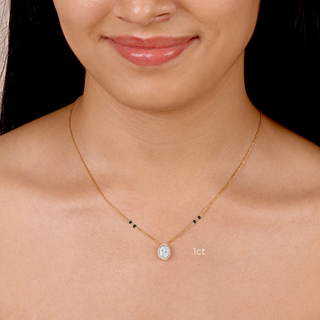 Oval Halo Mangalsutra