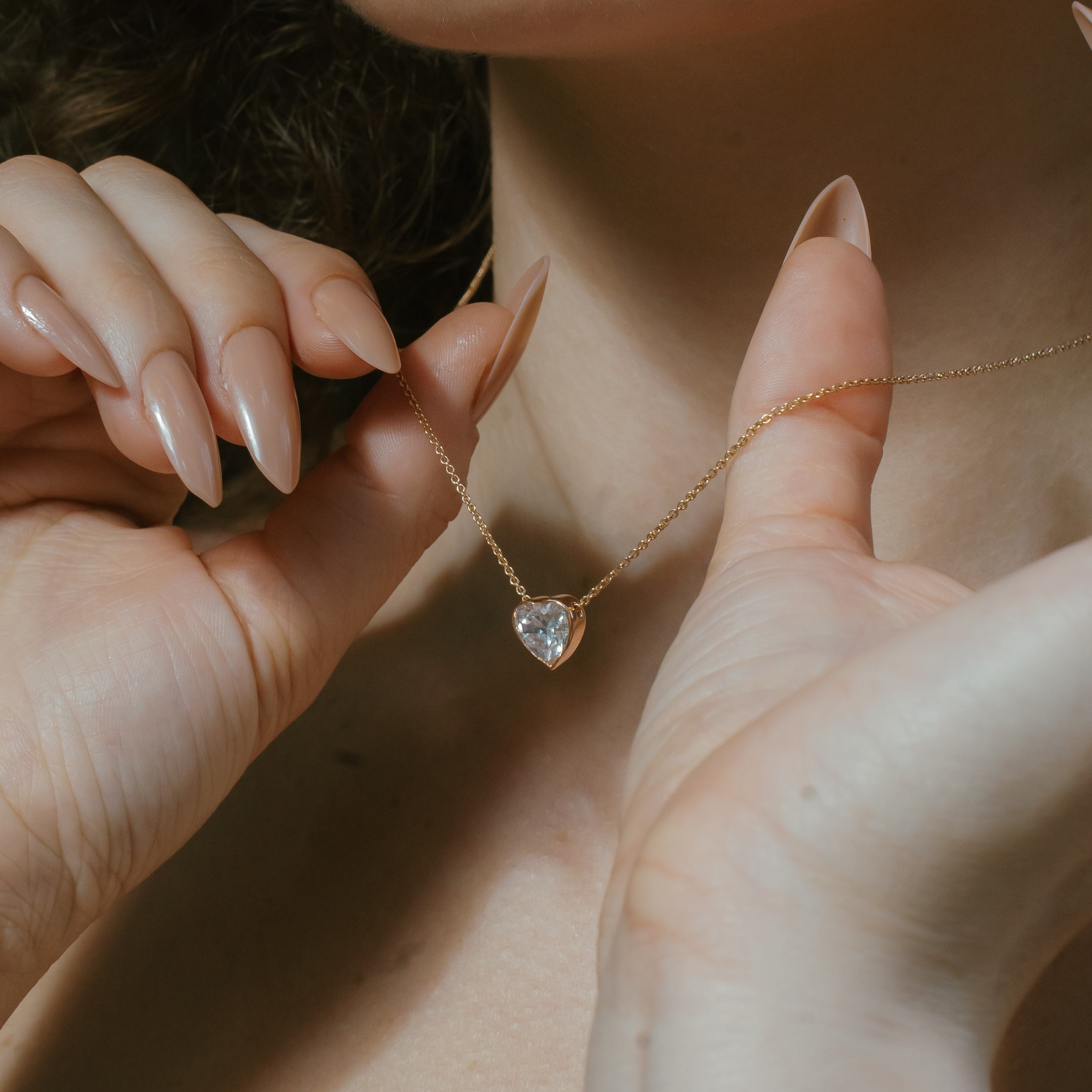 2ct Heart Bezel Necklace – DiAi Designs