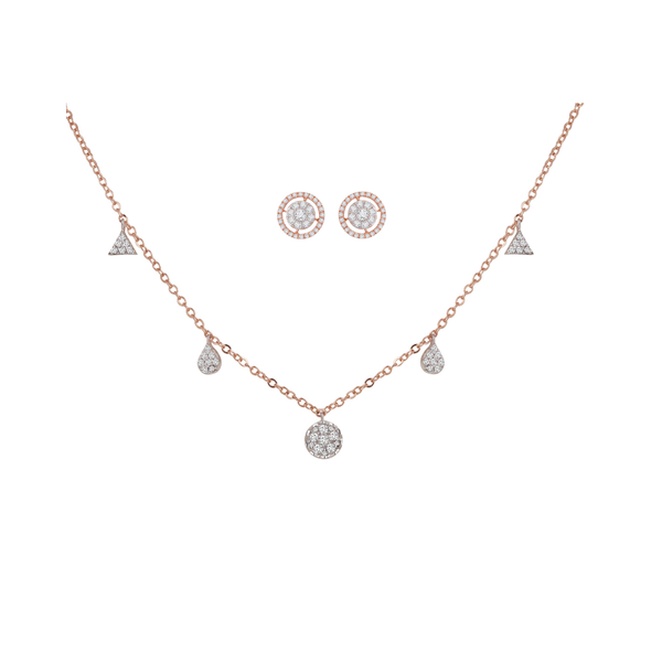 Stardust Charm Necklace & Round Stellar Earrings Set