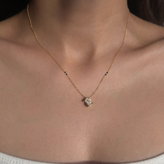 Envelope Cushion Diamond Pendant Mangalsutra