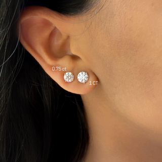 Round Prong Diamond Studs