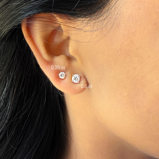 Round Prong Diamond Studs