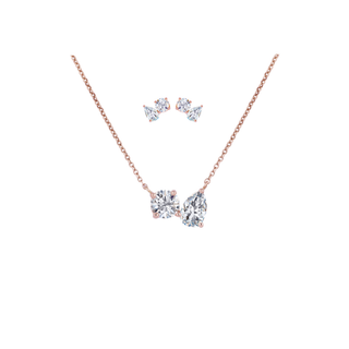 Lab Grown Diamond Paradoxical Love Necklace &  Earrings Set