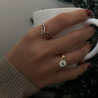 Boho V Diamond Ring