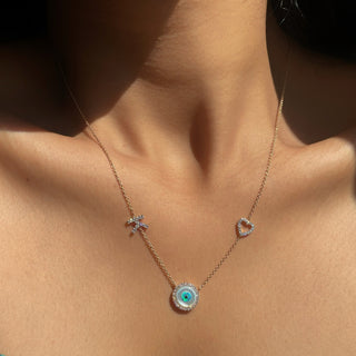Buy Evil Eye With Heart Necklace Online 