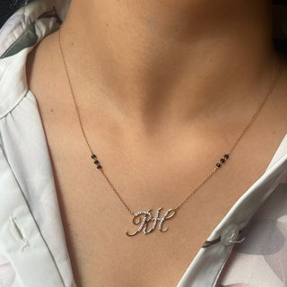 Buy Initial Minimal Mangalsutras With Two Cursive 