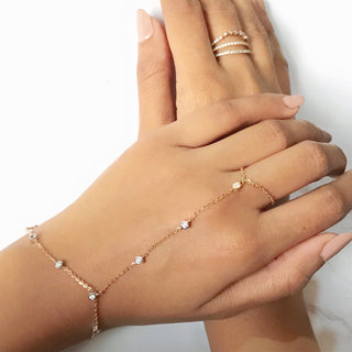 Lab Grown Diamond Diamond Bezel Finger Bracelet