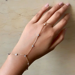 Lab Grown Diamond Diamond Bezel Finger Bracelet