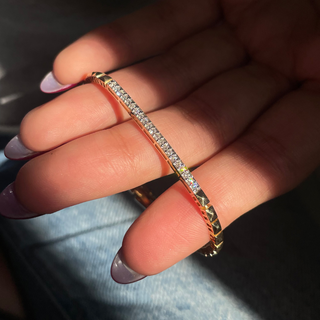Diamond Bar Scalloped Bracelet