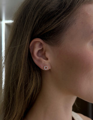 Lab Grown Diamond Round Diamond Rim Studs