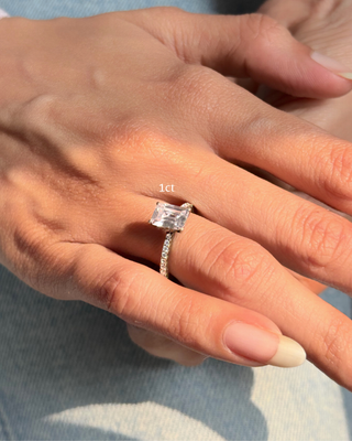 Lab Grown Diamond Cube Emerald Ring