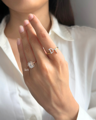 Lab Grown Diamond Halo Emerald Ring