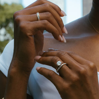 Emerald Semi-Bezel Band Ring